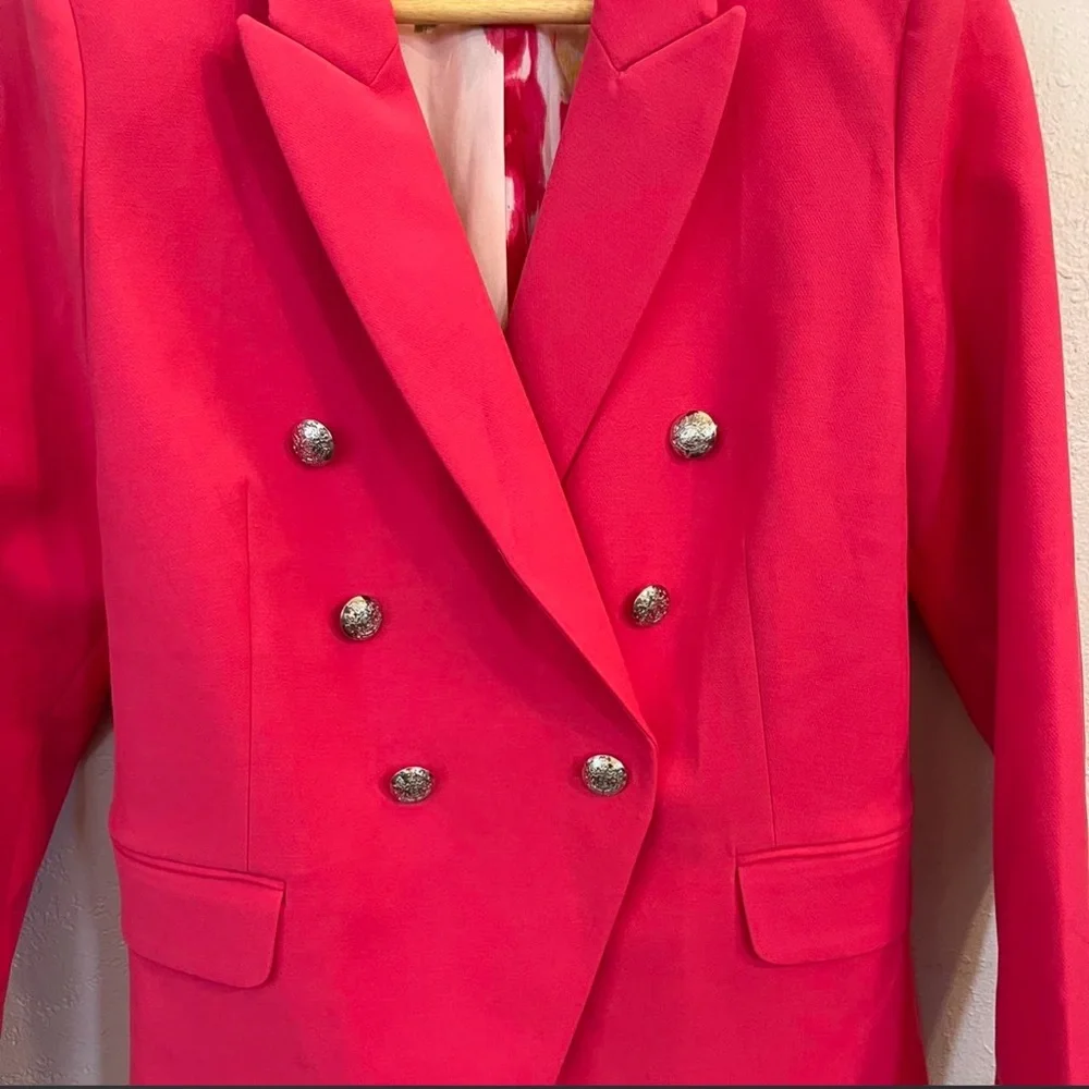 WHBM Double-Breasted Pink Blazer - Picture 3 of 7
